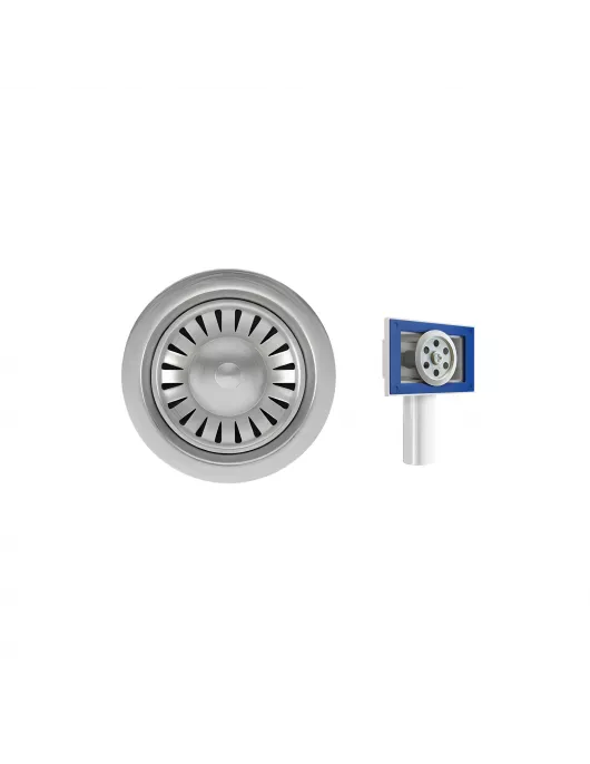 APS52333 Kitchen Strainer Waste with o/f | Brushed Steel Brushed Steel
