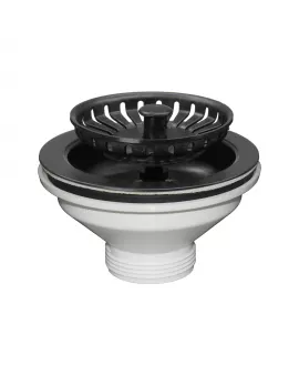 APS52342 Basket Strainer Kitchen Sink Waste | Matt Black Finish Matt Black