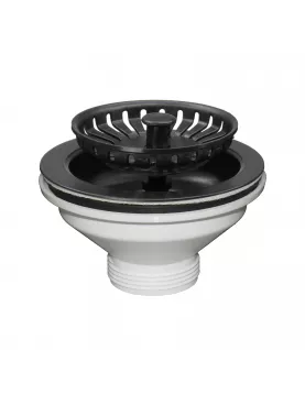 APS52342 Basket Strainer Kitchen Sink Waste | Matt Black Finish Matt Black