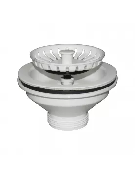 APS52344 Basket Strainer Kitchen Sink Waste Matt White Finish Matt White