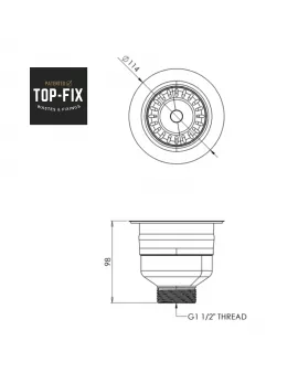APS52567 Top Fix | Basket Str Waste | MB Matt Black