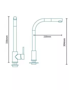 APS8657 Pull Out Spray Kitchen Mixer Tap Chrome