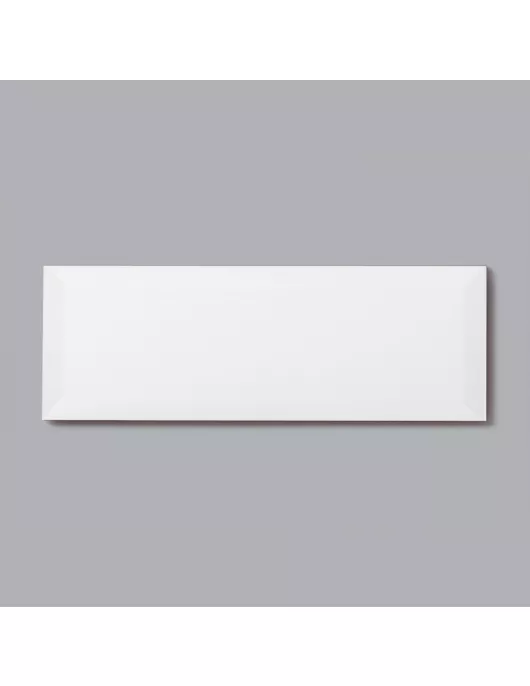 APS8712 White Bevelled Glossy Wall Tile 10x30 White